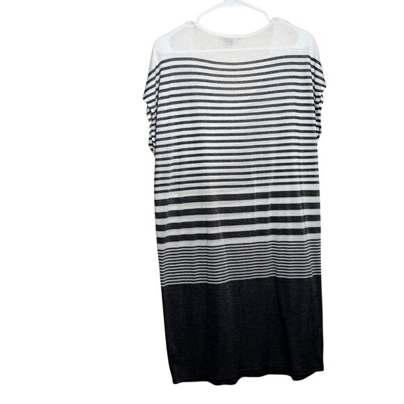 Vince Dress Women's Medium Striped Short Sleeve Metallic Lightweight Shift - Picture 5 of 9